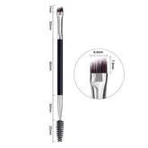 2-in-1 Double Head Eyebrow and Eyelash Brush - Essential Makeup Tool for Flawless Eye Looks - 1Pc Wooden Handle 3